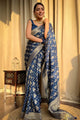 BLUE COLOUR PURE SOFT SILK SAREE WITH TWIRLING BLOUSE PIECE