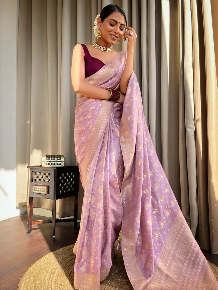 Purple Weaving Party Classic Saree