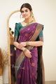 Magenta Colour Pure Soft Silk Saree With Attractive Unstitched Blouse Piece (Mars)