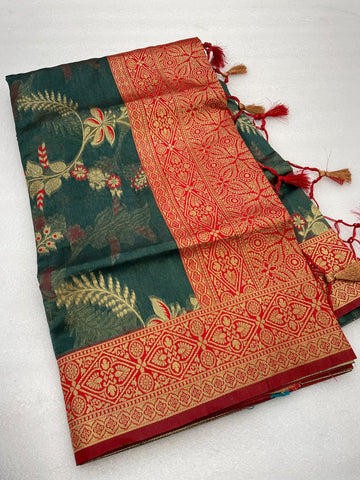 Handloom Weave Saree with Striped Design
