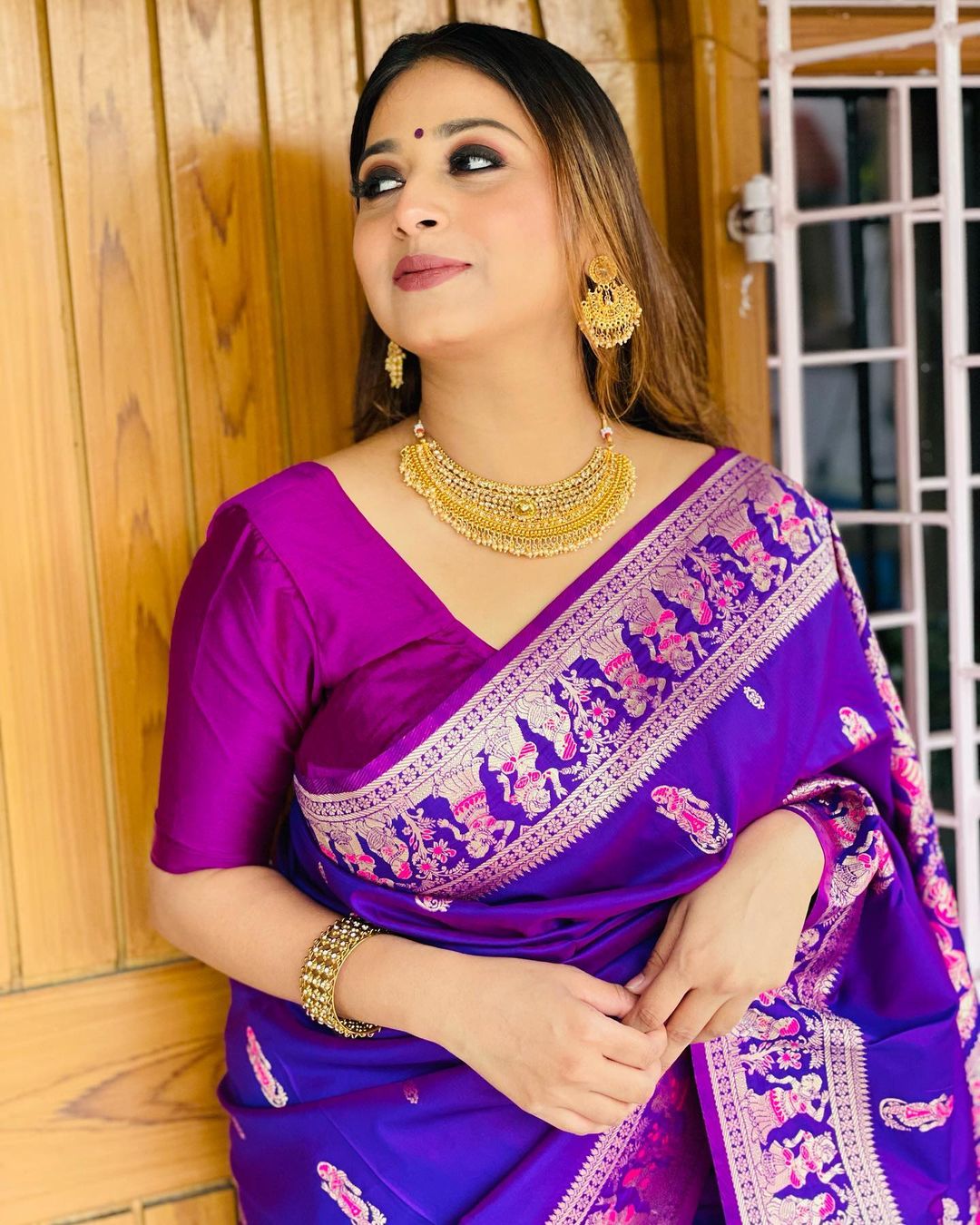 Trendy designer smooth silk saree