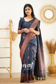 Snazzy Navy Blue Pure Soft Silk Saree With Confounding Unstitched Blouse Piece (Mars)