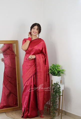 Soft Smooth Silk Saree with Abstract Motifs