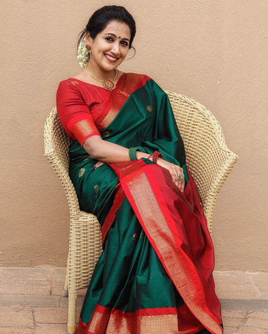 Designer smooth silk saree with modern twist
