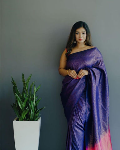 Creative art silk saree with contemporary design