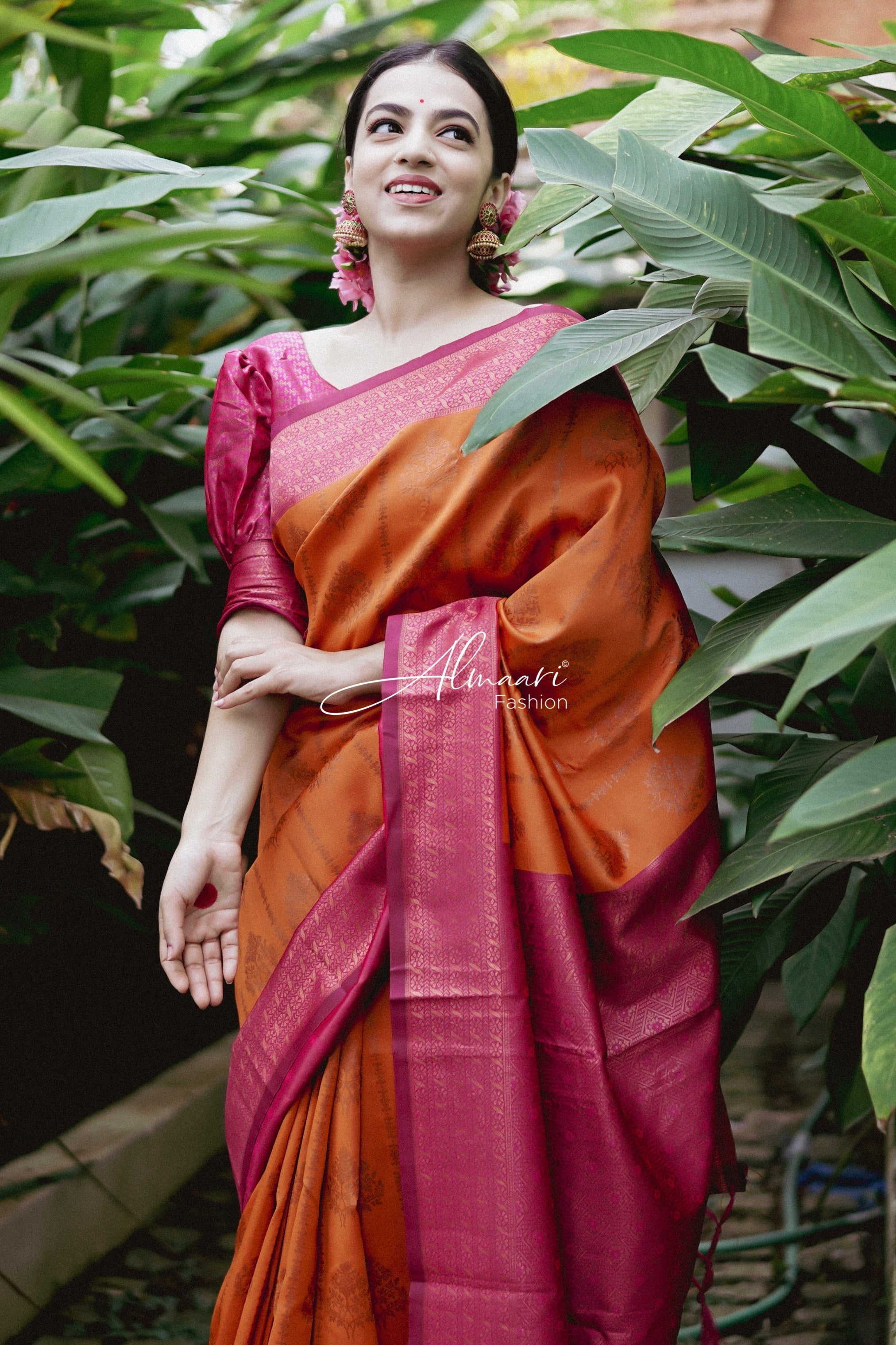 Creative Art Silk Saree with Ethnic Pattern