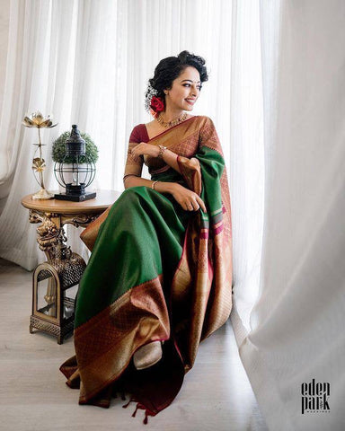 Cotton silk saree with contemporary designs