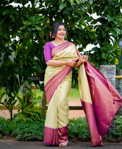 Kanjeevaram silk saree with regal paisley motifs