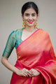 Gajri Colour Pure Soft Silk Saree With Twirling Unstitched Blouse Piece (Neptune)