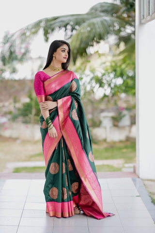 Traditional Handloom Weave Silk Saree with checks