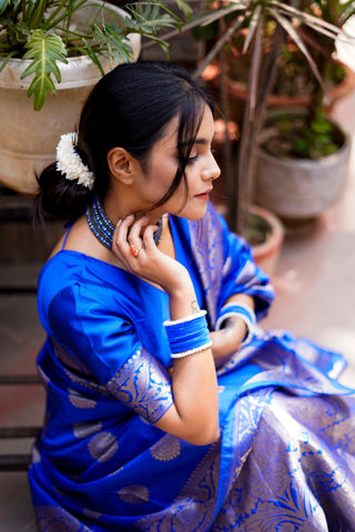 Pure katan silk saree with intricate buta design