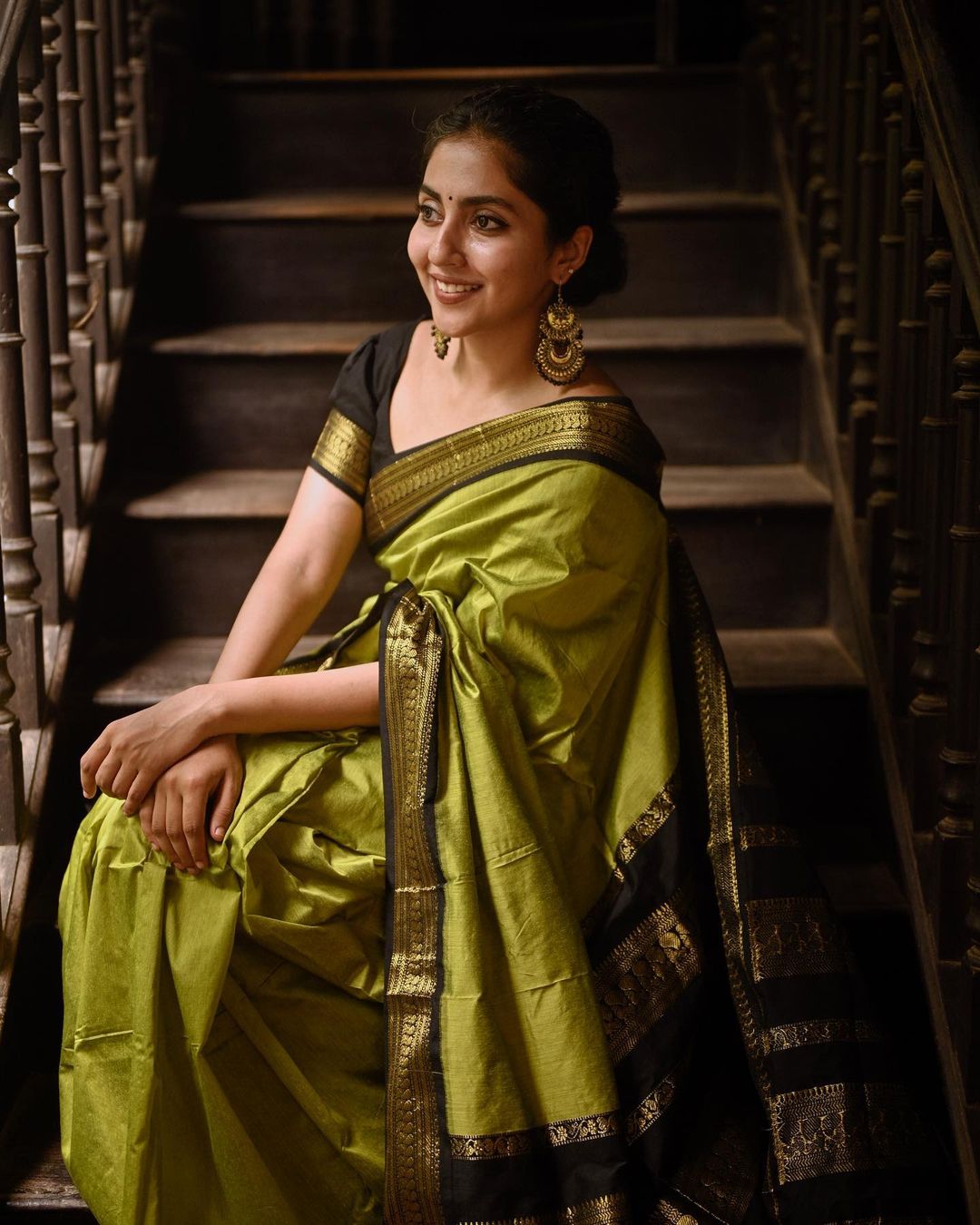 Banarasi silk saree with golden zari and resham work