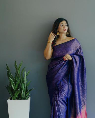 Designer smooth silk saree with intricate paisley design