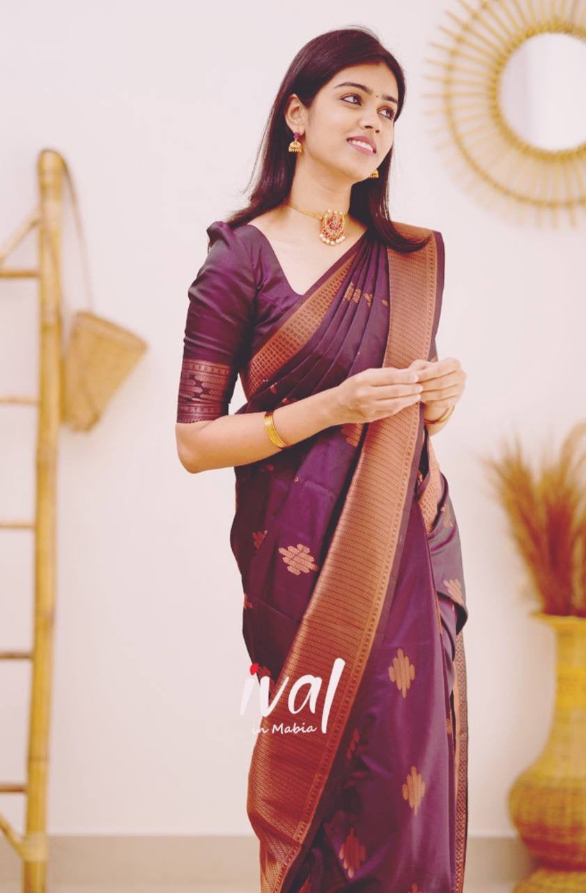 Pure katan silk saree with intricate woven design