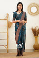 Snazzy Rama Pure Soft Silk Saree With Confounding Unstitched Blouse Piece (Mars)