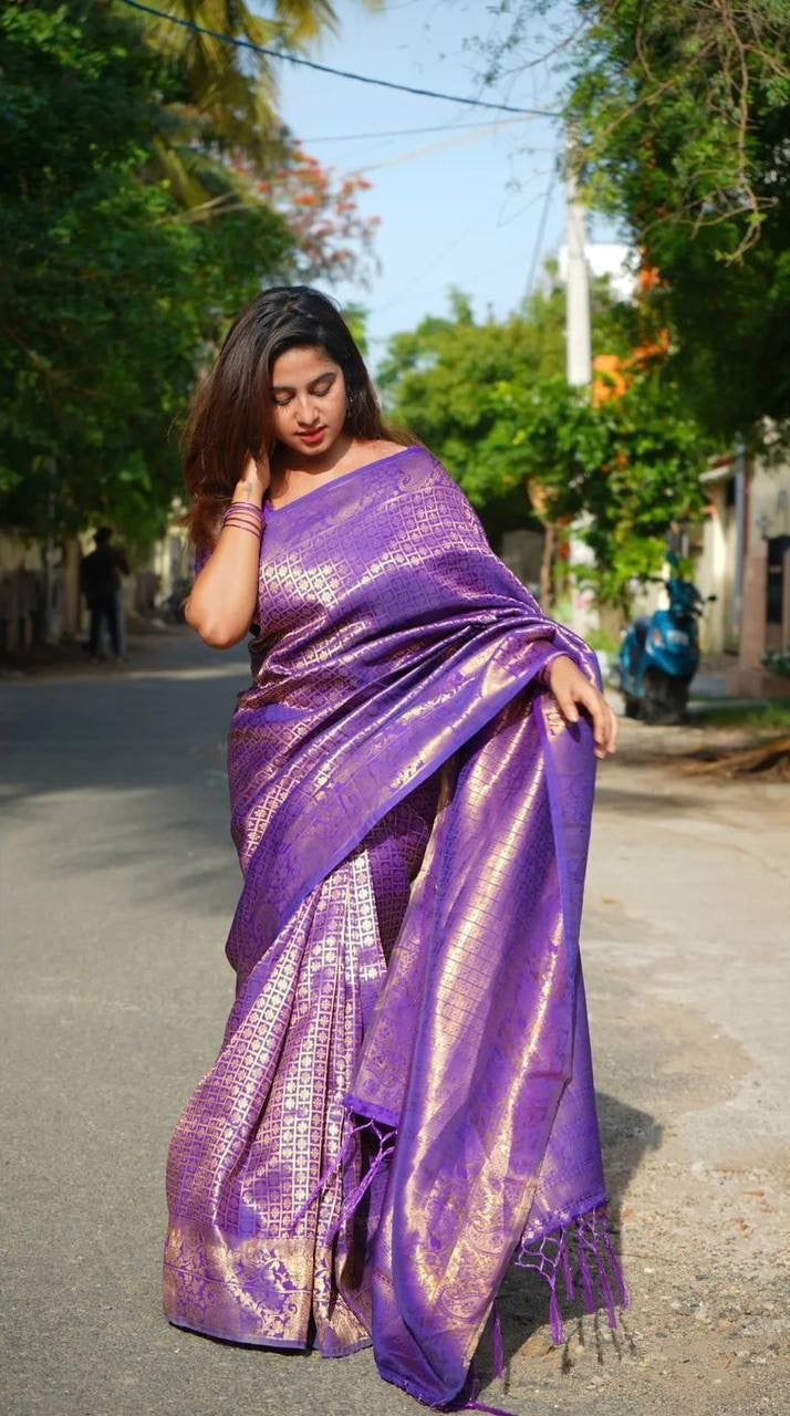 High-quality katan silk saree