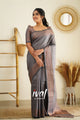 Light Grey Colour Pure Soft Silk Saree With Heavy Brocade Unstitched Blouse Piece (Mars)