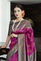 Phenomenal Purple Soft Silk Saree Weaved With Copper Zari With Imbrication Unstitched Blouse Piece (Earth)