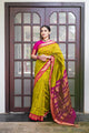 Parrot Green & Pink Pure Soft Semi Silk Saree With Attractive Unstitched Blouse Piece (Earth)