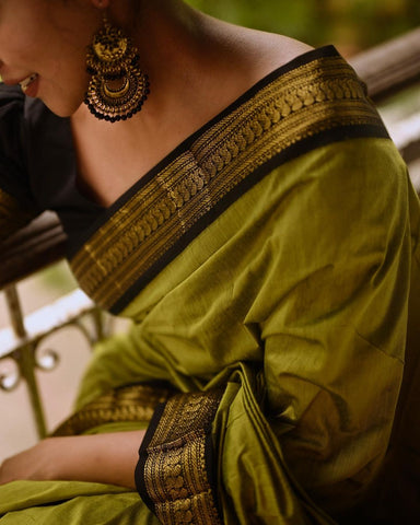 Cotton silk saree with ethnic prints