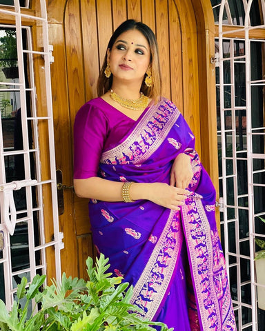 Colorful South Indian silk saree