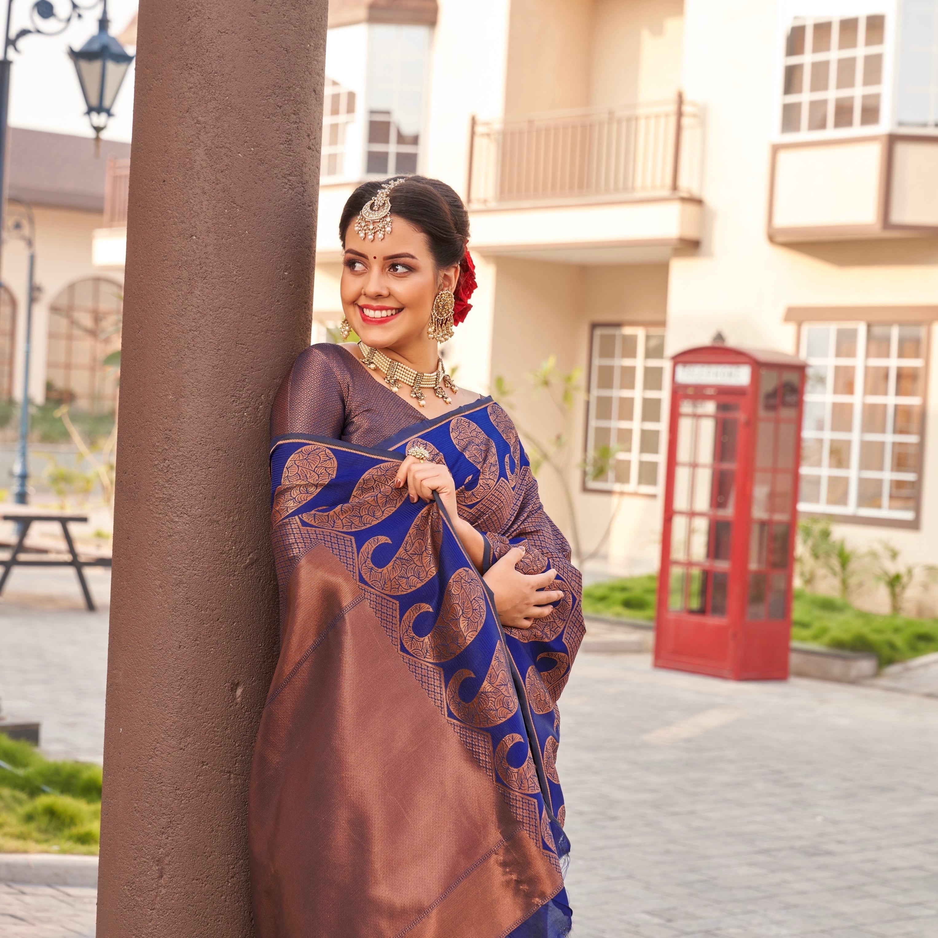 Sophisticated designer smooth silk saree