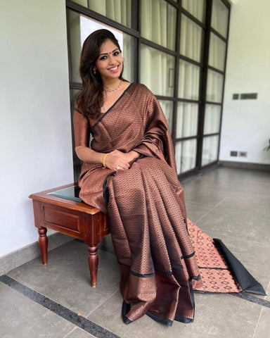 Cotton silk saree with traditional patterns