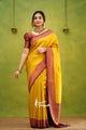 Yellow & Pink Colour Pure Soft Silk Saree With Twirling Unstitched Blouse Piece (Neptune)