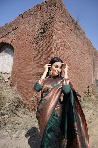 Banarasi Silk Saree with Zari Jaal Work