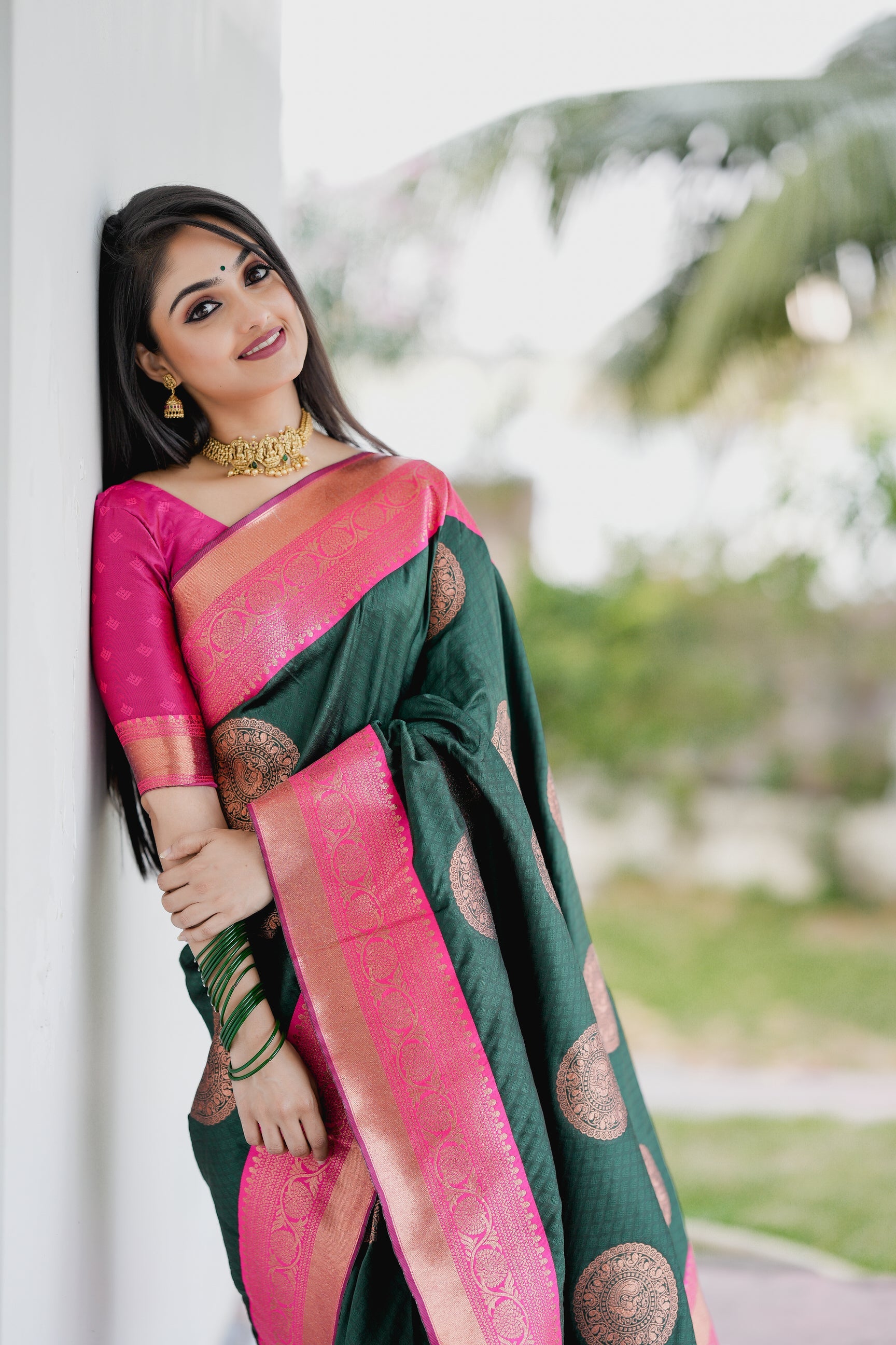 Designer Chennai Silk Saree with intricate lace work