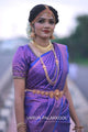 Violet Semi Silk Saree Weaved With Copper Zari With Attached Heavy Brocade Unstitched Blouse (Earth)
