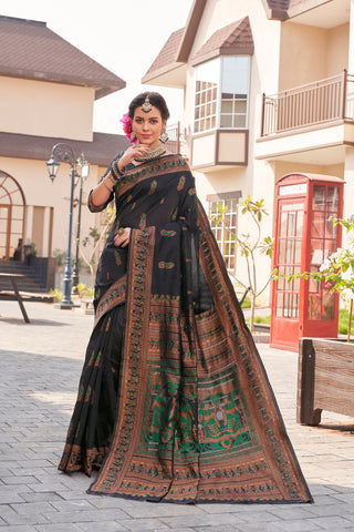 Exquisite Banarasi silk saree with gold work