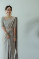 Grey Colour Pure Soft Silk Saree With Lovely Unstitched Blouse Piece (Mercury)