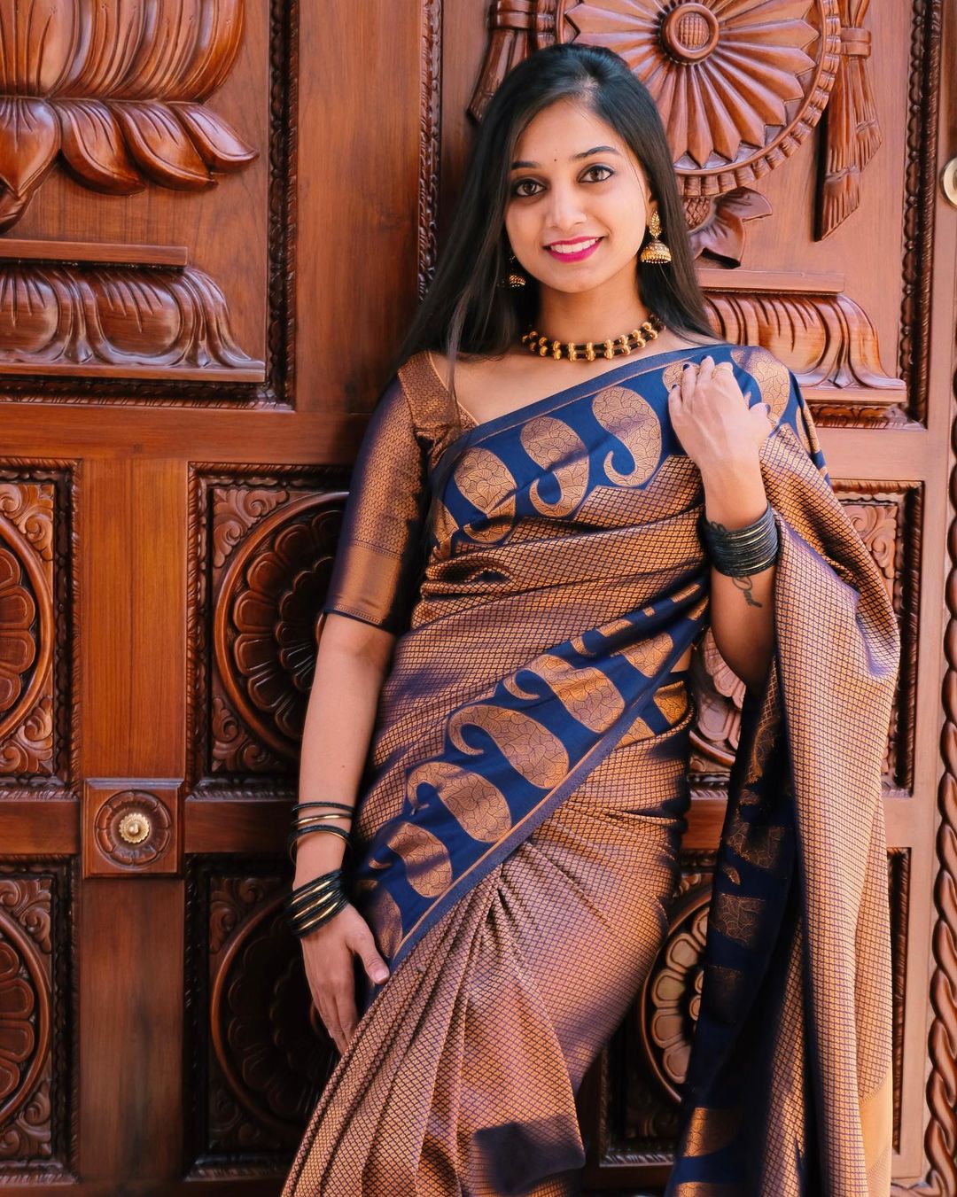 Artistic Banarasi silk saree