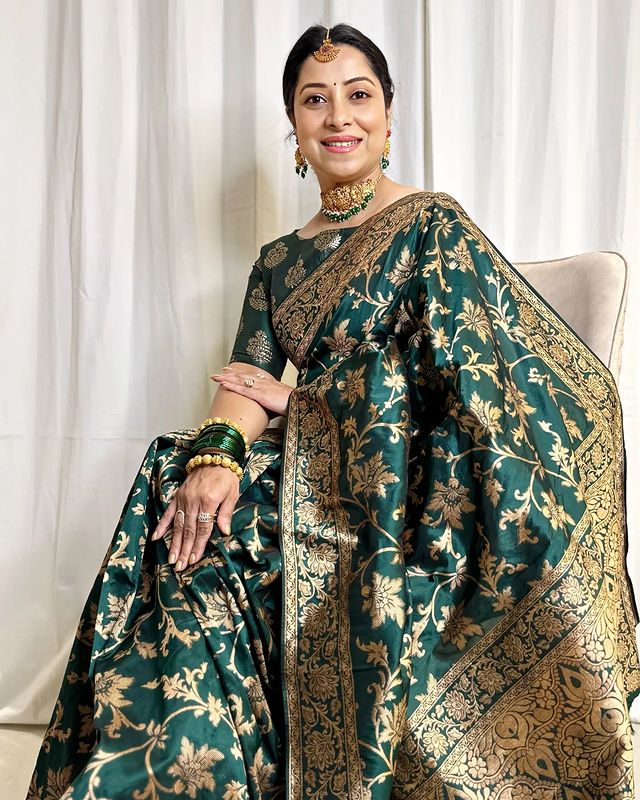 South Indian Silk Saree with Butta Design