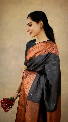 Sleek designer smooth silk saree