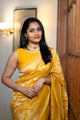 Snazzy Yellow Pure Soft Silk Saree With Confounding Unstitched Blouse Piece (Mercury)