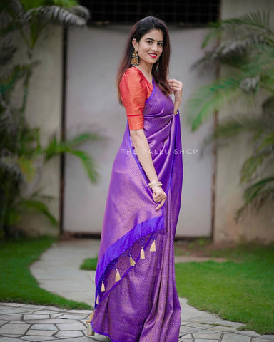 Handloom Weave Silk Saree with Bold Colors