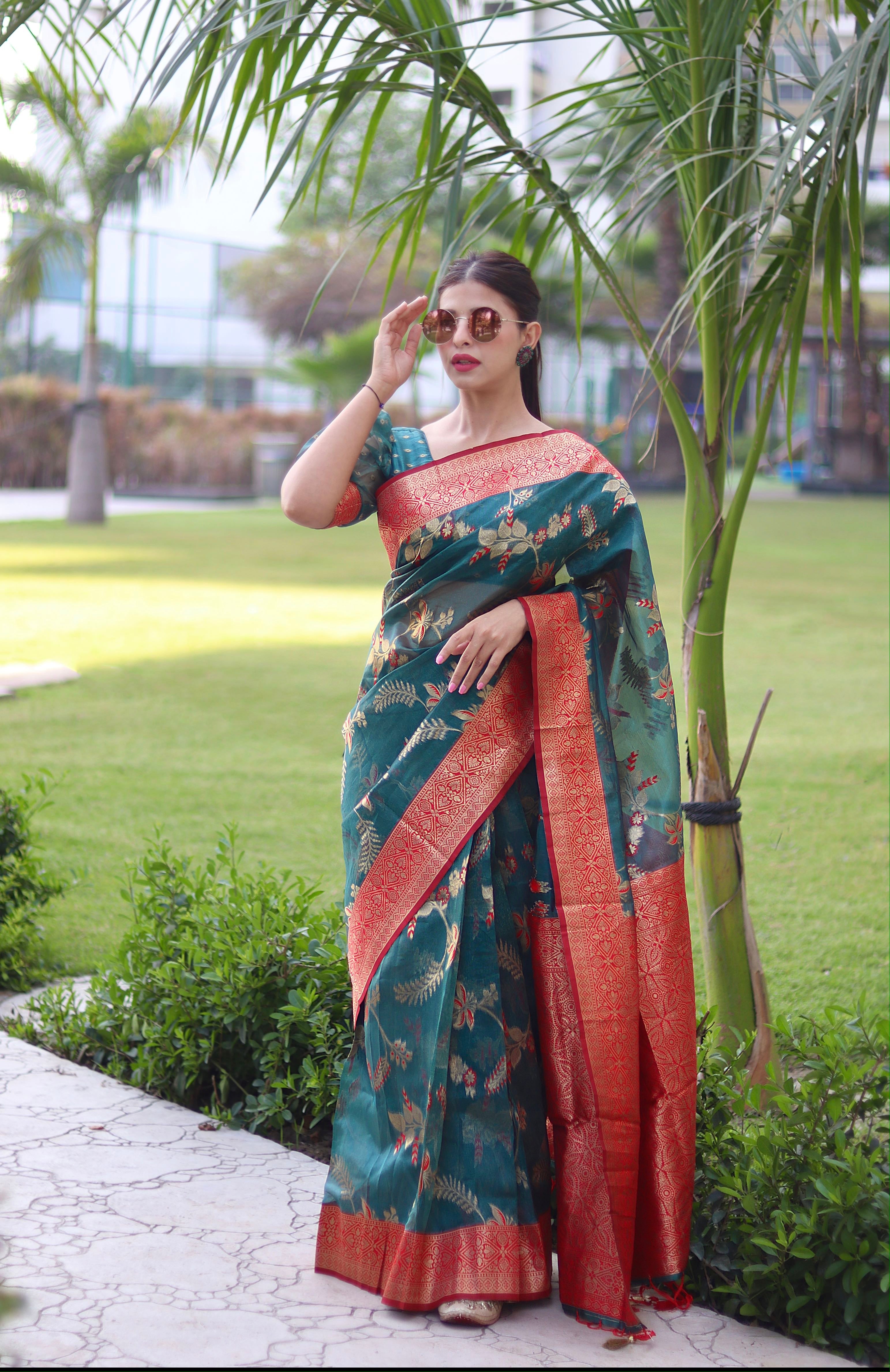 Handloom Weaved Traditional Saree in Pink