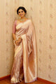 Symmetrical Baby Pink Pure Soft  Silk Saree With Engrossing Unstitched Blouse Piece (Mars)