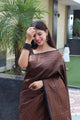 Staring Black Pure Soft Silk Saree With Tempting Unstitched Blouse Piece (Jupiter)
