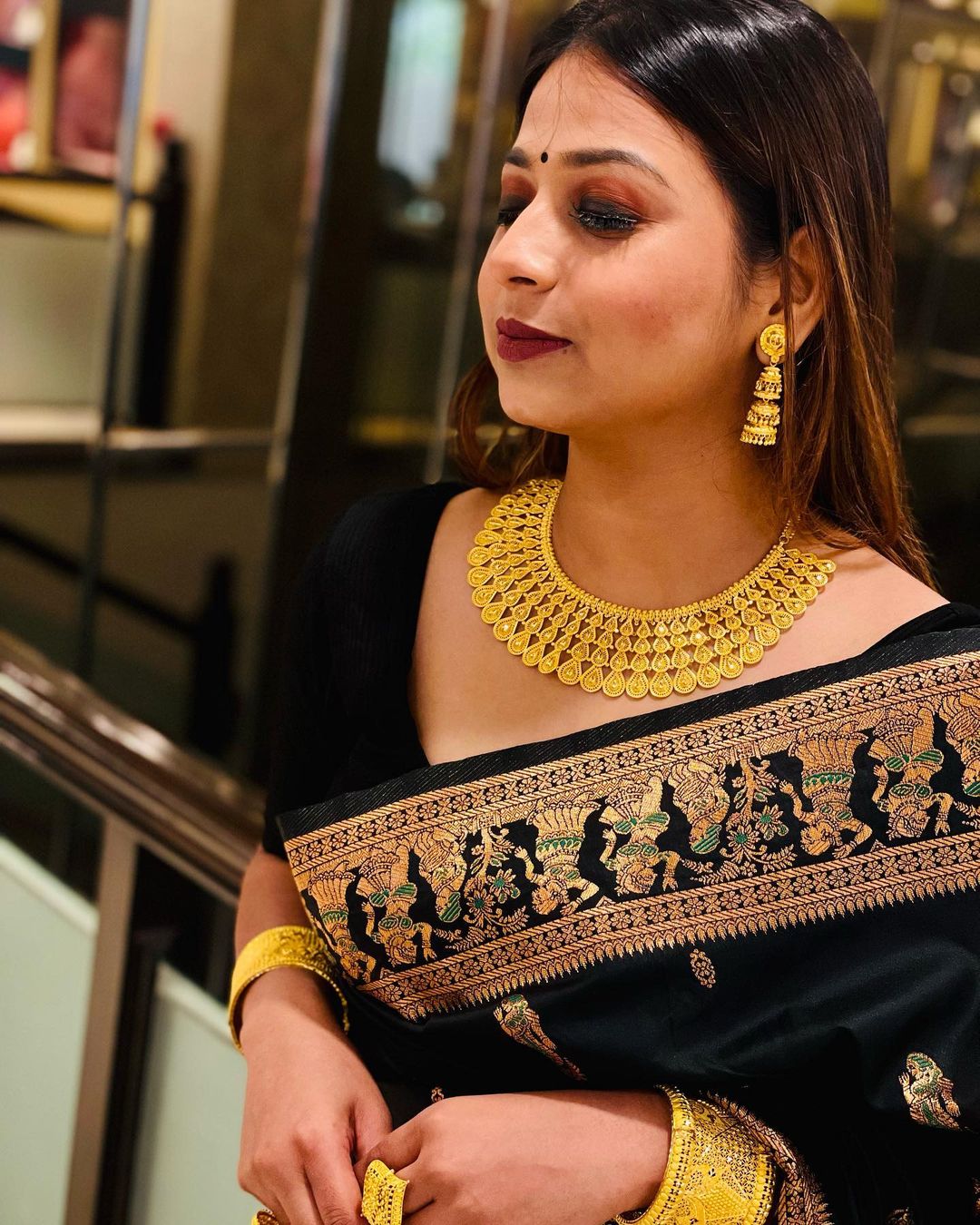 Kota Silk Saree with Elegant Drape