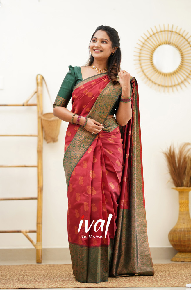 Designer smooth silk saree with modern abstract design