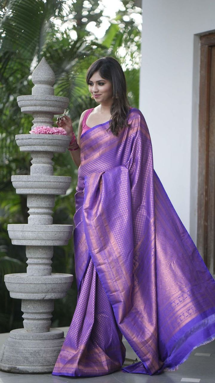 Sophisticated designer smooth silk saree