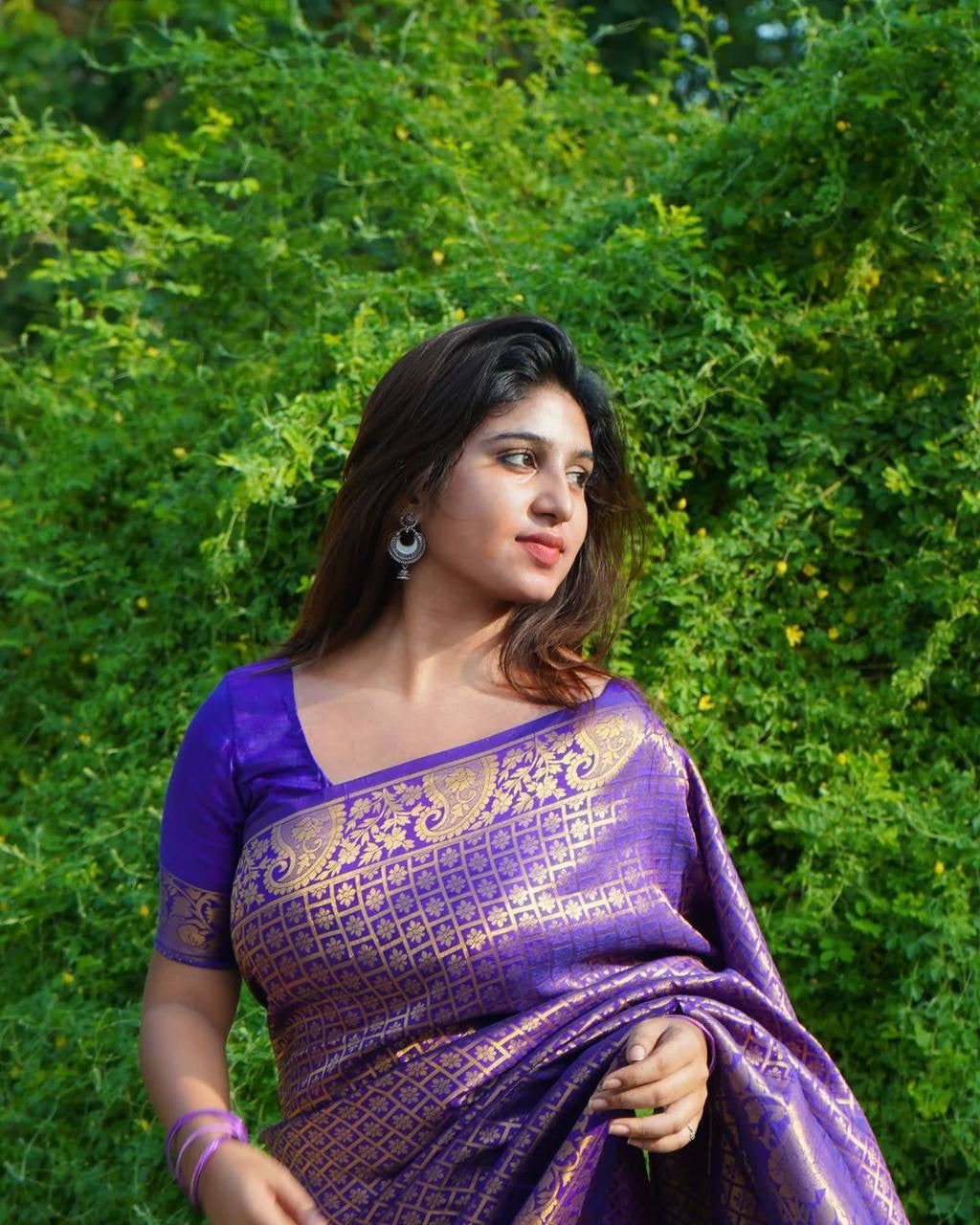 Innovative creative art silk saree