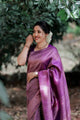 Magenta Colour Pure Soft Silk Saree With Attractive Unstitched Blouse Piece (Venus)