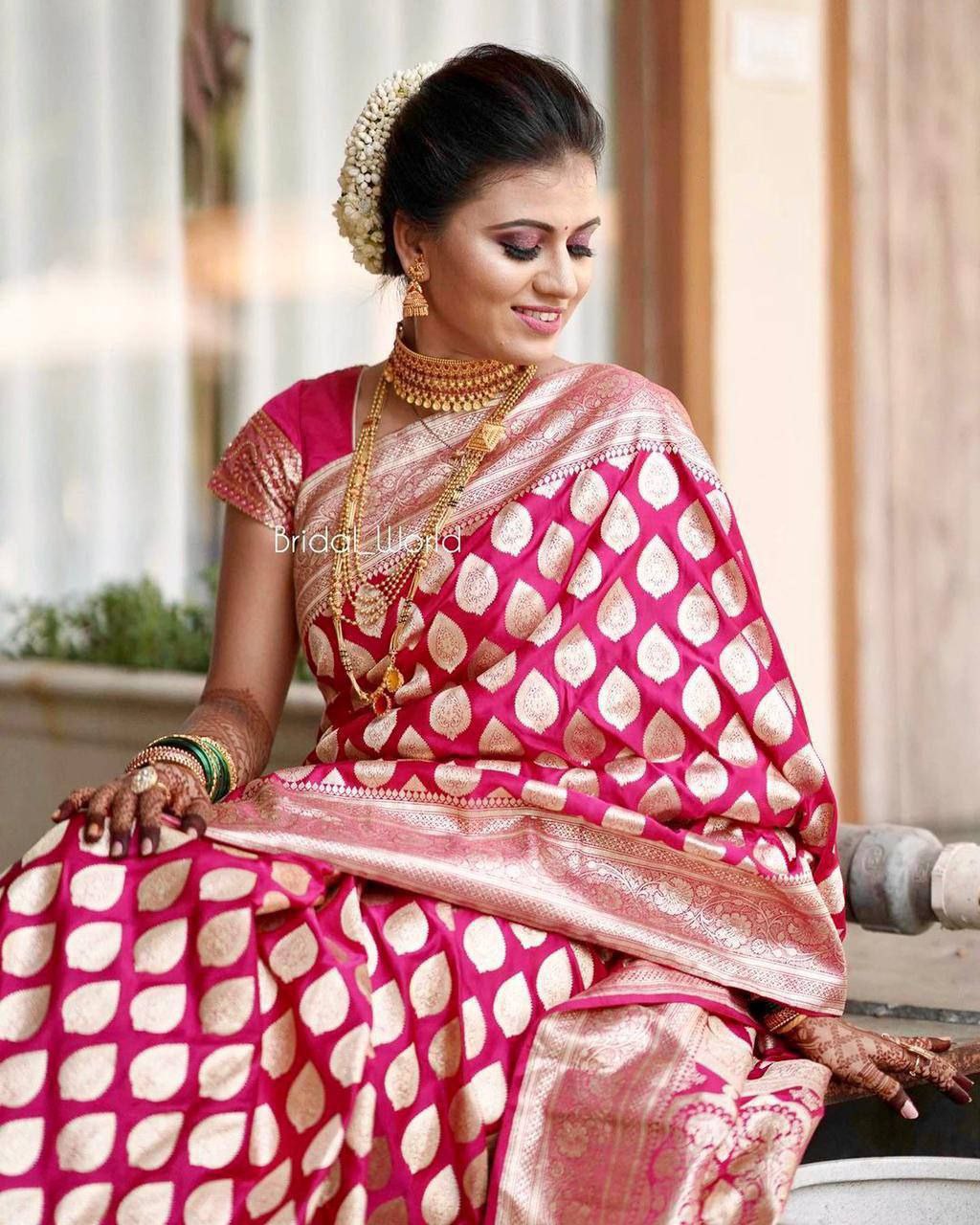 Vibrant South Indian silk saree