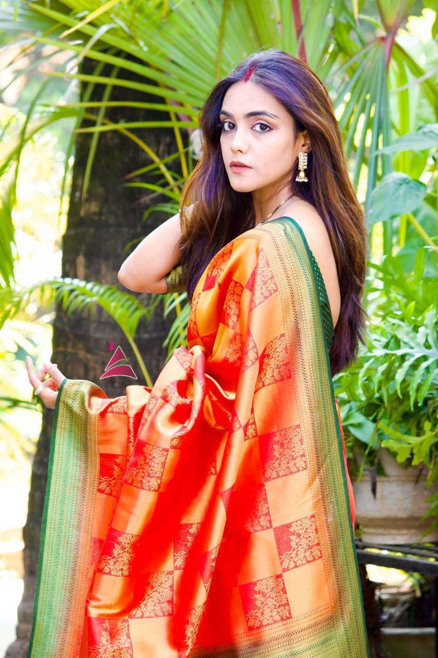Elegant Jacquard Silk Saree with paisley design