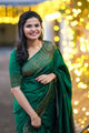 Quintessential Green Pure Soft Silk Saree With Magnific Unstitched Blouse Piece (Jupiter)