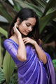Violet Colour Pure Soft Silk Saree With Attractive Unstitched Blouse Piece (Jupiter)